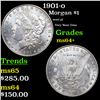 Image 1 : 1901-o Morgan Dollar $1 Grades Choice+ Unc