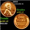 Image 1 : Proof 1952 Lincoln Cent 1c Grades Gem+ Proof Red