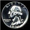 Image 2 : Proof 1956 Washington Quarter 25c Grades GEM++ Proof Cameo