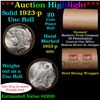 Image 1 : ***Auction Highlight*** Full solid date 1923-p Uncirculated Peace silver dollar roll, 20 coins (fc)