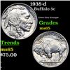 Image 1 : 1938-d Buffalo Nickel 5c Grades GEM++ Unc