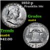 Image 1 : 1952-p Franklin Half Dollar 50c Grades Choice Unc