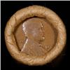 Image 2 : Mixed small cents 1c orig shotgun roll, 1919-d Wheat Cent, 1898 Indian Cent other end, Brinks Wrappe