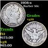 Image 1 : 1908-s Barber Half Dollars 50c Grades vg+