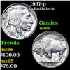 Image 1 : 1937-p Buffalo Nickel 5c Grades GEM+ Unc