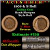 Image 1 : ***Auction Highlight*** Indian cent 1c orig McDonald's Brandt wrapper roll, 1909 end S other end (fc
