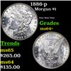 Image 1 : 1886-p Morgan Dollar $1 Grades Choice+ Unc