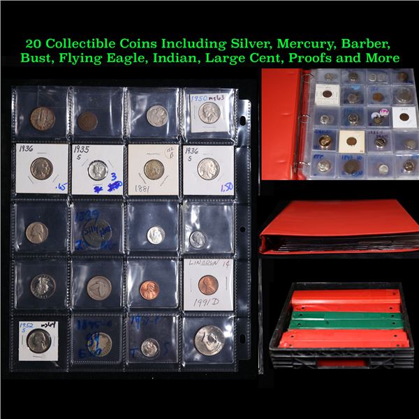 Huge Liifetime Collection - Too Many Coins To Auction Individually - This Lot is For One Page of 20 