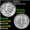 Image 1 : 1938-p Mercury Dime 10c Grades GEM+ FSB