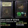 Image 1 : Proof 1991-1995-P WWII Modern Commem Half Dollar 50c Graded GEM++ Proof Deep Cameo By USCG