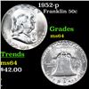 Image 1 : 1952-p Franklin Half Dollar 50c Grades Choice Unc