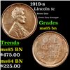 Image 1 : 1919-s Lincoln Cent 1c Grades GEM Unc BN
