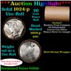 Image 1 : ***Auction Highlight*** Full solid date 1924-p Uncirculated Peace silver dollar roll, 20 coins (fc)