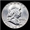 Image 2 : 1952-p Franklin Half Dollar 50c Grades Choice+ Unc