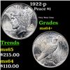 Image 1 : 1922-p Peace Dollar $1 Grades Choice+ Unc