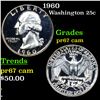 Image 1 : Proof 1960 Washington Quarter 25c Grades GEM++ Proof Cameo