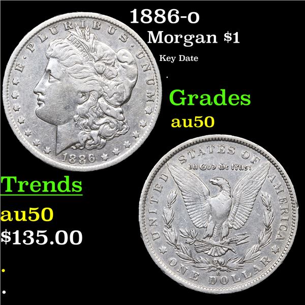 1886-o Morgan Dollar $1 Grades AU, Almost Unc