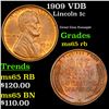 Image 1 : 1909 VDB Lincoln Cent 1c Grades GEM Unc RB