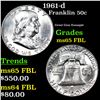 Image 1 : 1961-d Franklin Half Dollar 50c Grades GEM FBL