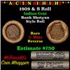 Image 1 : ***Auction Highlight*** Indian cent 1c orig McDonald's Brandt wrapper roll, 1909 end S other end (fc