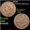 Image 1 : 1826 Coronet Head Large Cent 1c Grades vf, very fine