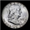 Image 2 : 1961-d Franklin Half Dollar 50c Grades Choice Unc FBL