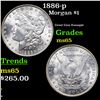 Image 1 : 1886-p Morgan Dollar $1 Grades GEM Unc