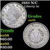 Image 1 : 1883 N/C Liberty Nickel 5c Grades Choice AU