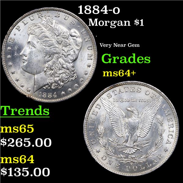 1884-o Morgan Dollar $1 Grades Choice+ Unc
