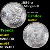 Image 1 : 1884-o Morgan Dollar $1 Grades Choice+ Unc