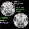 Image 1 : 1881-s Morgan Dollar $1 Grades GEM Unc