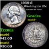 Image 1 : 1958-d Washington Quarter 25c Grades GEM+ Unc