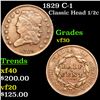 Image 1 : 1829 Classic Head half cent C-1 1/2c Grades vf++