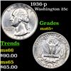 Image 1 : 1936-p Washington Quarter 25c Grades GEM+ Unc