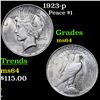 Image 1 : 1923-p Peace Dollar $1 Grades Choice Unc