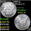 Image 1 : 1897-p Morgan Dollar $1 Grades Choice Unc+ PL