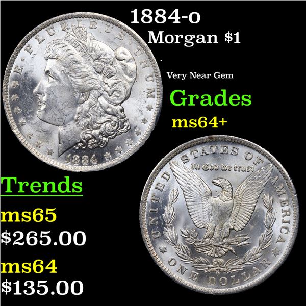 1884-o Morgan Dollar $1 Grades Choice+ Unc