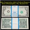 Image 1 : 100x Consecutive 1969 $1 Federal Reserve Notes (Philadelphia, PA), Banded CU! Grades Brilliant Uncir