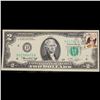Image 2 : 1976 $2 Federal Reserve Note 1st Day of Issue, with Stamp Grades Choice AU/BU Slider