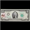 Image 2 : 1976 $2 Federal Reserve Note 1st Day of Issue, with Stamp Grades Gem CU