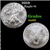 Image 1 : 2018 Silver Eagle Dollar $1 Grades ms69