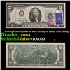 Image 1 : 1976 $2 Federal Reserve Note 1st Day of Issue, with Stamp Grades Choice CU