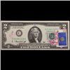 Image 2 : 1976 $2 Federal Reserve Note 1st Day of Issue, with Stamp Grades Choice CU