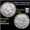 Image 1 : ***Auction Highlight*** 1938-d Arkansas Old Commem Half Dollar 50c Graded ms66 BY SEGS (fc)