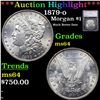 Image 1 : ***Auction Highlight*** 1879-o Morgan Dollar $1 Graded ms64 By SEGS (fc)
