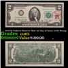 Image 1 : 1976 $2 Federal Reserve Note 1st Day of Issue, with Stamp Grades Gem CU