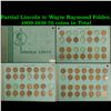 Image 1 : Partial Lincoln 1c Wayte Raymond Folder, 1909-1939 70 coins in Total