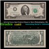 Image 1 : 1976 $2 Green Seal Federal Reserve Note (Philadelphia, PA) Grades Select CU