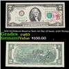 Image 1 : 1976 $2 Federal Reserve Note 1st Day of Issue, with Stamp Grades Gem CU