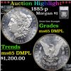 Image 1 : ***Auction Highlight*** 1885-p Morgan Dollar $1 Graded ms65 DMPL BY SEGS (fc)